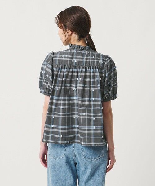UNITED ARROWS / ユナイテッドアローズ シャツ・ブラウス | チェック リボン カットジャガード ブラウス | 詳細5