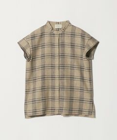 UNITED ARROWS / ユナイテッドアローズ シャツ・ブラウス | チェック バンドカラー フレンチスリーブ シャツ ‐ウォッシャブル‐