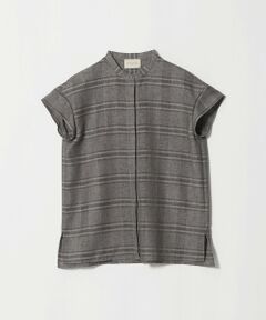 UNITED ARROWS / ユナイテッドアローズ シャツ・ブラウス | チェック バンドカラー フレンチスリーブ シャツ ‐ウォッシャブル‐
