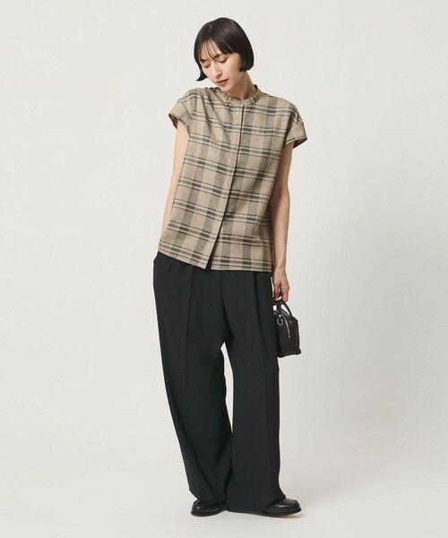 UNITED ARROWS / ユナイテッドアローズ シャツ・ブラウス | チェック バンドカラー フレンチスリーブ シャツ ‐ウォッシャブル‐ | 詳細2