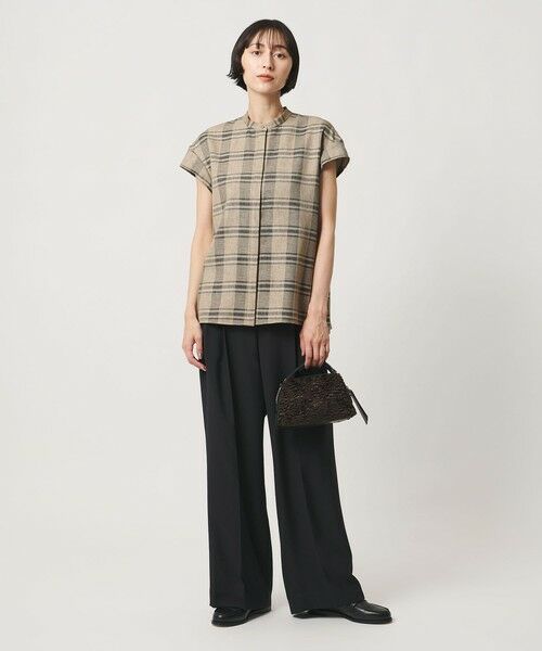 UNITED ARROWS / ユナイテッドアローズ シャツ・ブラウス | チェック バンドカラー フレンチスリーブ シャツ ‐ウォッシャブル‐ | 詳細3