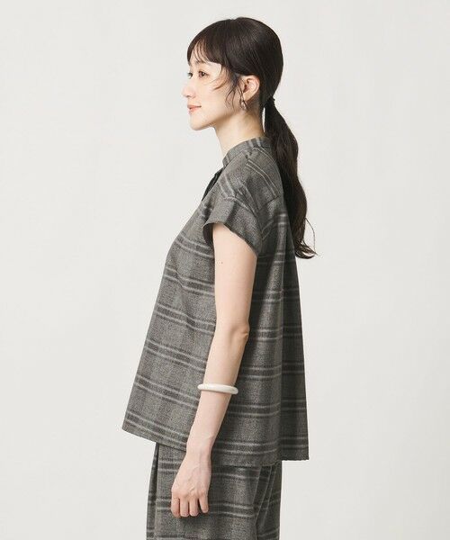 UNITED ARROWS / ユナイテッドアローズ シャツ・ブラウス | チェック バンドカラー フレンチスリーブ シャツ ‐ウォッシャブル‐ | 詳細11