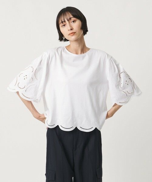 UNITED ARROWS / ユナイテッドアローズ カットソー | エンブロイダリー スカラップ Tシャツ | 詳細1