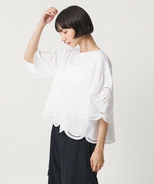 UNITED ARROWS / ユナイテッドアローズ カットソー | エンブロイダリー スカラップ Tシャツ | 詳細2