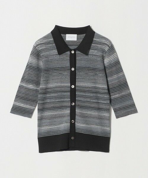 UNITED ARROWS / ユナイテッドアローズ ニット・セーター | カラー ボーダー 5分袖 ポロニット ‐ウォッシャブル‐ | 詳細4