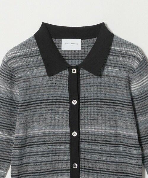 UNITED ARROWS / ユナイテッドアローズ ニット・セーター | カラー ボーダー 5分袖 ポロニット ‐ウォッシャブル‐ | 詳細5