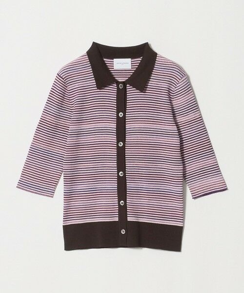 UNITED ARROWS / ユナイテッドアローズ ニット・セーター | カラー ボーダー 5分袖 ポロニット ‐ウォッシャブル‐ | 詳細15