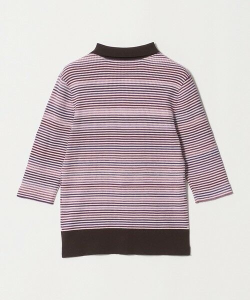 UNITED ARROWS / ユナイテッドアローズ ニット・セーター | カラー ボーダー 5分袖 ポロニット ‐ウォッシャブル‐ | 詳細16