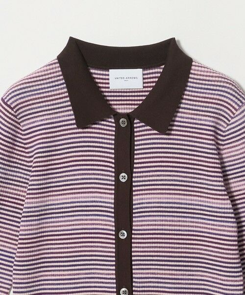 UNITED ARROWS / ユナイテッドアローズ ニット・セーター | カラー ボーダー 5分袖 ポロニット ‐ウォッシャブル‐ | 詳細17