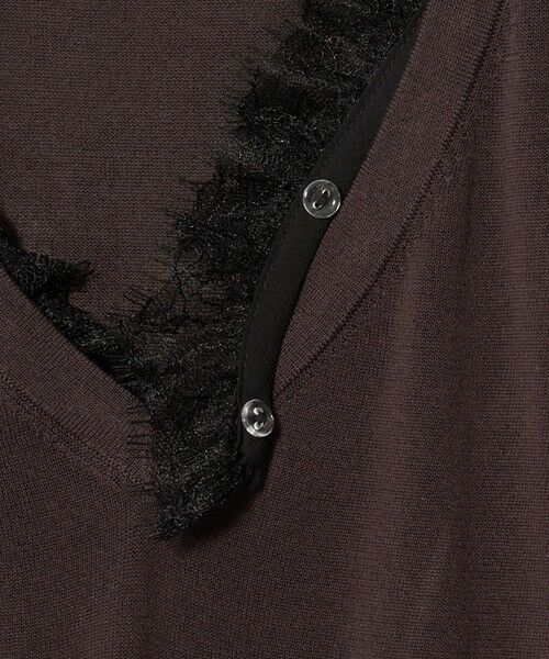 UNITED ARROWS / ユナイテッドアローズ ニット・セーター | レースコンビ Vネックニット ‐ウォッシャブル‐ | 詳細13