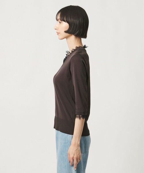 UNITED ARROWS / ユナイテッドアローズ ニット・セーター | レースコンビ Vネックニット ‐ウォッシャブル‐ | 詳細7