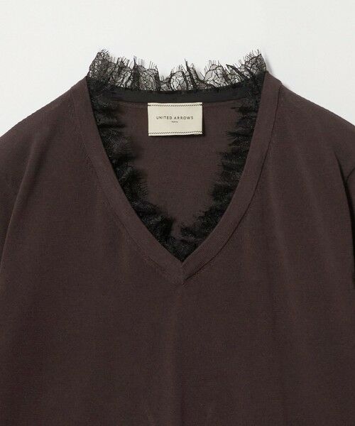 UNITED ARROWS / ユナイテッドアローズ ニット・セーター | レースコンビ Vネックニット ‐ウォッシャブル‐ | 詳細11