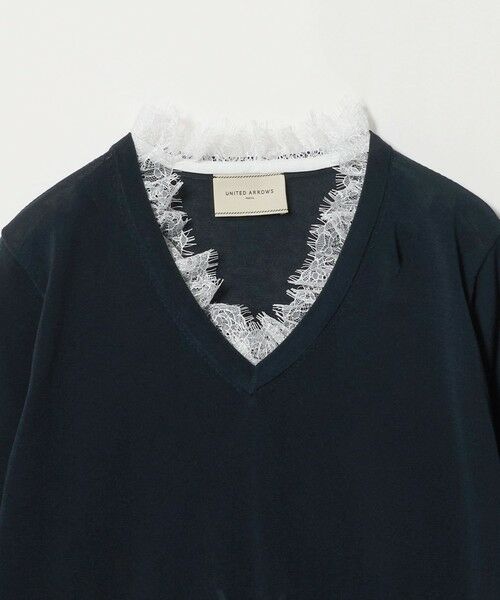 UNITED ARROWS / ユナイテッドアローズ ニット・セーター | レースコンビ Vネックニット ‐ウォッシャブル‐ | 詳細21