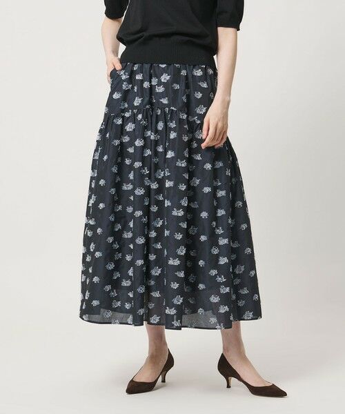 UNITED ARROWS / ユナイテッドアローズ ロング・マキシ丈スカート | ブーケ カットジャガード スカート（NAVY）
