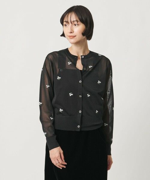 UNITED ARROWS / ユナイテッドアローズ カーディガン・ボレロ | シアー フラワー カーディガン | 詳細3