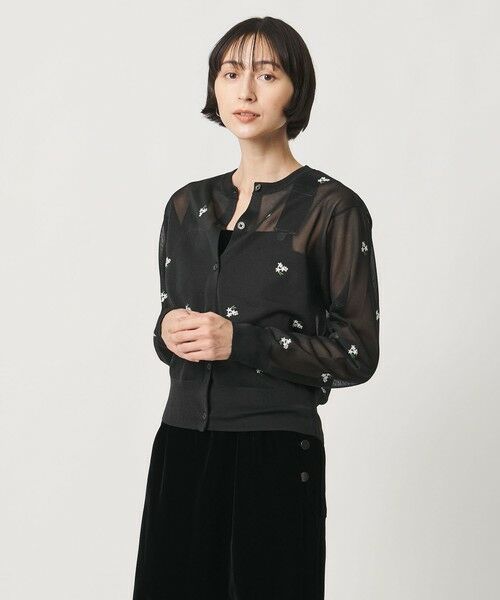 UNITED ARROWS / ユナイテッドアローズ カーディガン・ボレロ | シアー フラワー カーディガン | 詳細4