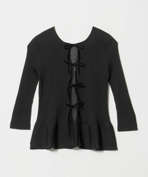 UNITED ARROWS / ユナイテッドアローズ カーディガン・ボレロ | シアー リボン 2WAYカーディガン ‐ウォッシャブル‐（BLACK）
