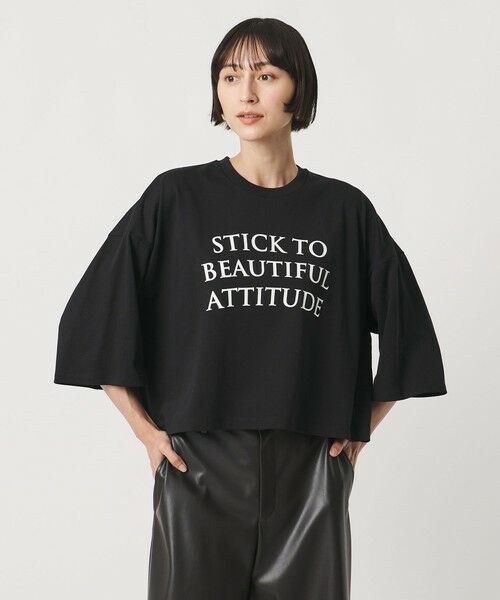 UNITED ARROWS / ユナイテッドアローズ Tシャツ | <SACRA>6分袖 レター Tシャツ | 詳細1
