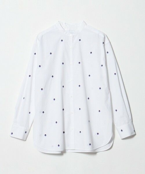 UNITED ARROWS / ユナイテッドアローズ シャツ・ブラウス | エンブロイダリーフラワー バンドカラー シャツ 26FW（OFF WHITE）
