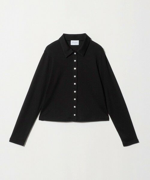 UNITED ARROWS / ユナイテッドアローズ カットソー | コットン フライス ポロシャツ（BLACK）