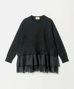 UNITED ARROWS / ユナイテッドアローズ ニット・セーター | オーガンジー レース コンビ ニット ‐ウォッシャブル‐