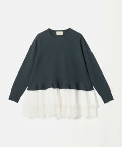 UNITED ARROWS / ユナイテッドアローズ ニット・セーター | オーガンジー レース コンビ ニット ‐ウォッシャブル‐