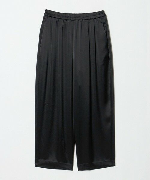 UNITED ARROWS / ユナイテッドアローズ その他パンツ | サテン ギャザー テーパード ワイドパンツ（BLACK）