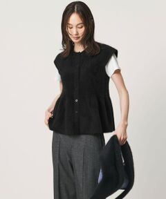 UNITED ARROWS / ユナイテッドアローズ ニット・セーター | フォックスカシミヤ キャップスリーブ ペプラム ベスト