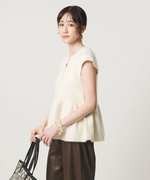 UNITED ARROWS / ユナイテッドアローズ ニット・セーター | フォックスカシミヤ キャップスリーブ ペプラム ベスト | 詳細2