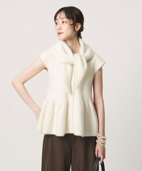 UNITED ARROWS / ユナイテッドアローズ ニット・セーター | フォックスカシミヤ キャップスリーブ ペプラム ベスト | 詳細5