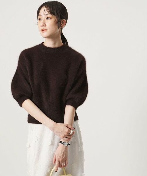 UNITED ARROWS / ユナイテッドアローズ ニット・セーター | フォックスカシミヤ パフスリーブ ニット（DK.BROWN）
