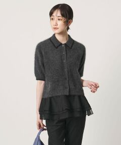 フォックスカシミヤ オーガンジーコンビ ポロニット