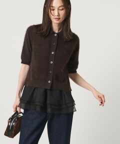 UNITED ARROWS / ユナイテッドアローズ ニット・セーター | フォックスカシミヤ オーガンジーコンビ ポロニット