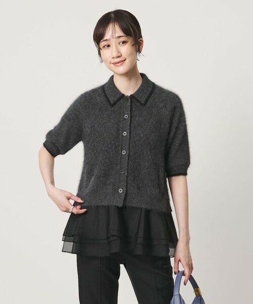 UNITED ARROWS / ユナイテッドアローズ ニット・セーター | フォックスカシミヤ オーガンジーコンビ ポロニット | 詳細3