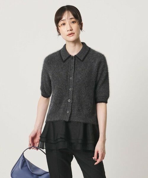 UNITED ARROWS / ユナイテッドアローズ ニット・セーター | フォックスカシミヤ オーガンジーコンビ ポロニット | 詳細4