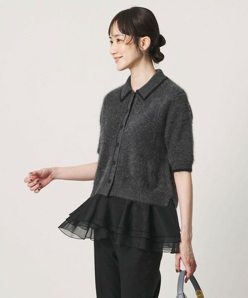 UNITED ARROWS / ユナイテッドアローズ ニット・セーター | フォックスカシミヤ オーガンジーコンビ ポロニット | 詳細2