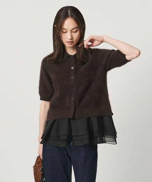UNITED ARROWS / ユナイテッドアローズ ニット・セーター | フォックスカシミヤ オーガンジーコンビ ポロニット | 詳細9