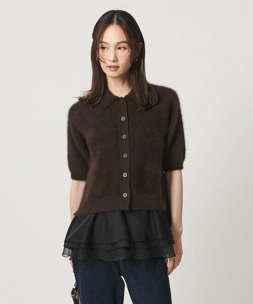 UNITED ARROWS / ユナイテッドアローズ ニット・セーター | フォックスカシミヤ オーガンジーコンビ ポロニット | 詳細10