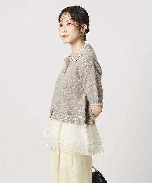 UNITED ARROWS / ユナイテッドアローズ ニット・セーター | フォックスカシミヤ オーガンジーコンビ ポロニット | 詳細18