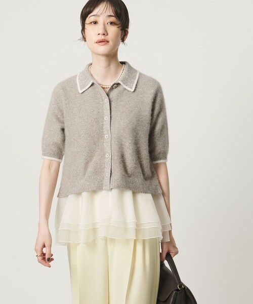 UNITED ARROWS / ユナイテッドアローズ ニット・セーター | フォックスカシミヤ オーガンジーコンビ ポロニット | 詳細15