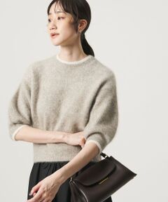 UNITED ARROWS / ユナイテッドアローズ ニット・セーター | フォックスカシミヤ パフスリーブ スパンコール ニット