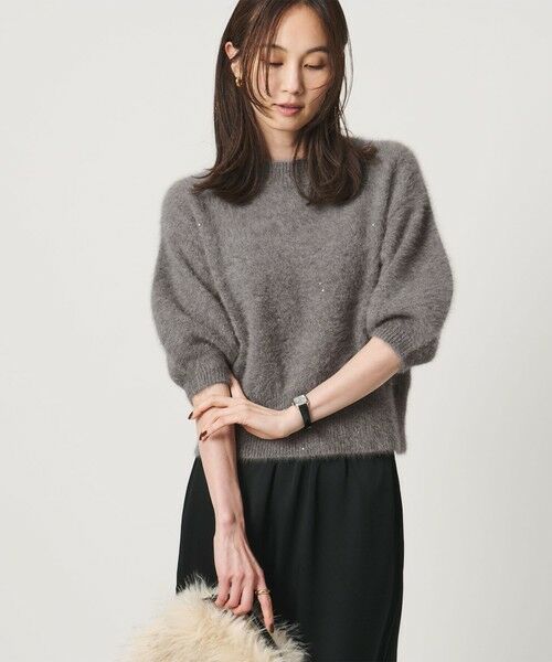 UNITED ARROWS / ユナイテッドアローズ ニット・セーター | フォックスカシミヤ パフスリーブ スパンコール ニット | 詳細2