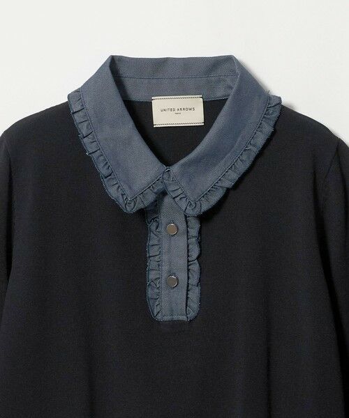 UNITED ARROWS / ユナイテッドアローズ ニット・セーター | 六分袖 デニムライク ポロニット ‐ウォッシャブル‐ | 詳細1
