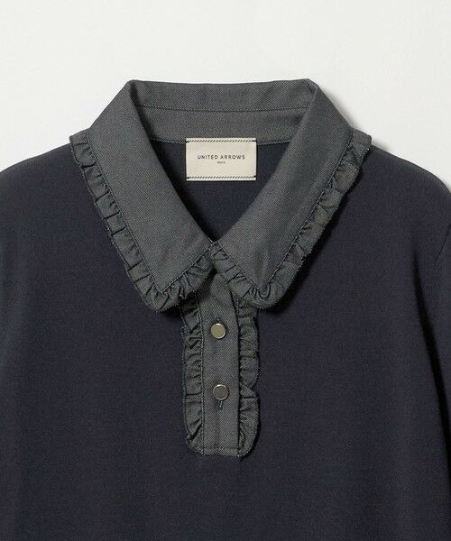 UNITED ARROWS / ユナイテッドアローズ ニット・セーター | 六分袖 デニムライク ポロニット ‐ウォッシャブル‐ | 詳細10