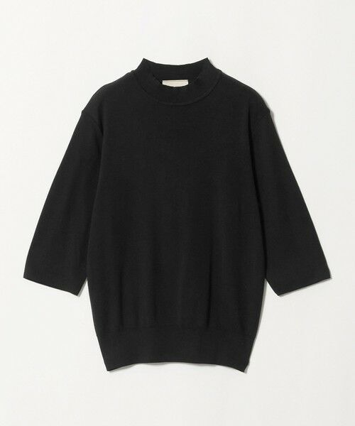 UNITED ARROWS / ユナイテッドアローズ ニット・セーター | ５分袖 ミニ ハイネック ニット ‐ウォッシャブル‐（BLACK）
