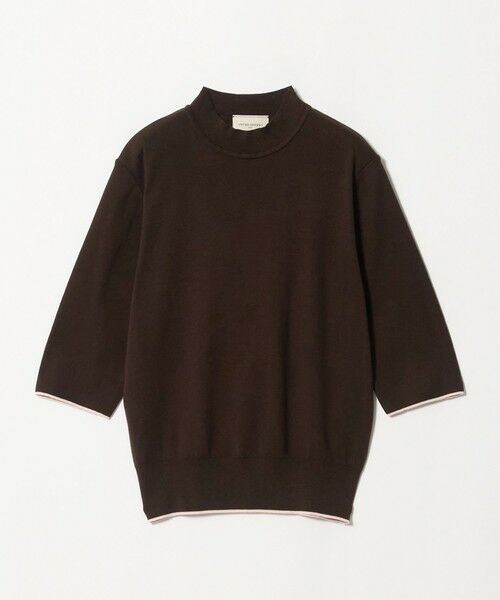 UNITED ARROWS / ユナイテッドアローズ ニット・セーター | ５分袖 ミニ ハイネック ニット ‐ウォッシャブル‐（DK.BROWN）