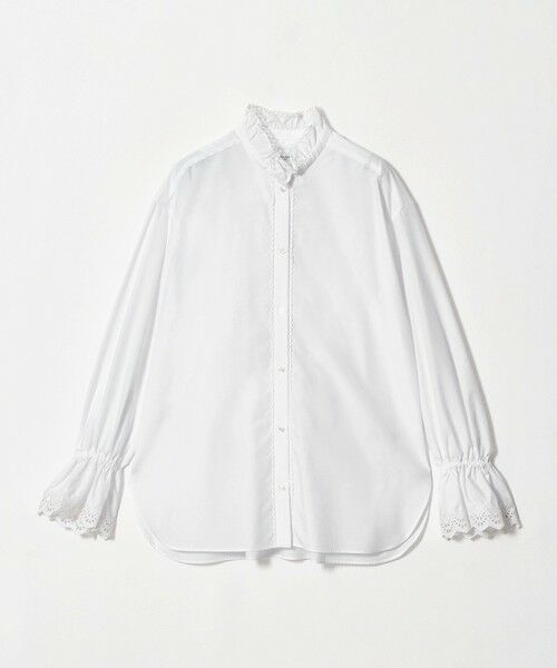 UNITED ARROWS / ユナイテッドアローズ シャツ・ブラウス | エンブロイダリー スタンドフリル シャツ（OFF WHITE）
