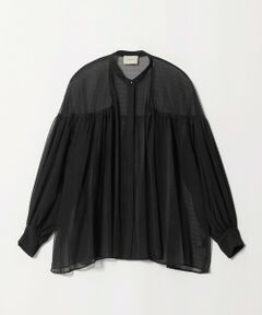 UNITED ARROWS / ユナイテッドアローズ シャツ・ブラウス | シアー ギャザー バンドカラー ブラウス