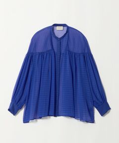 UNITED ARROWS / ユナイテッドアローズ シャツ・ブラウス | シアー ギャザー バンドカラー ブラウス