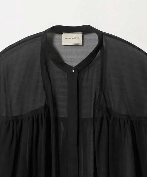 UNITED ARROWS / ユナイテッドアローズ シャツ・ブラウス | シアー ギャザー バンドカラー ブラウス | 詳細1